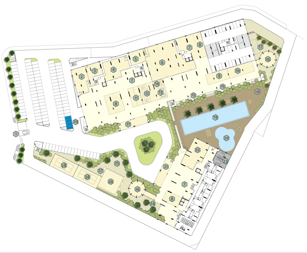 Montview Residences podium facilities site plan